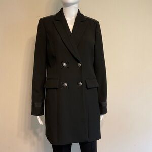 White House Black Market Military Coat~Mid Length~Size Small~Black~NWOT!